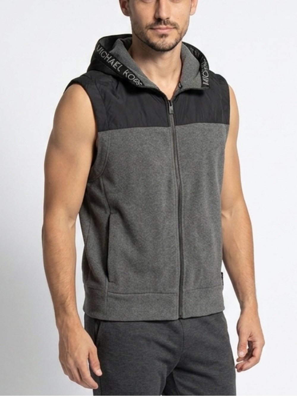 Michael Kors zipper vest with hood like new